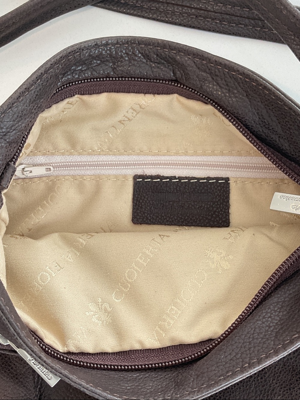 CUOIERIA FIORENTINA Dark Brown Leather Crossbody Bag - Classic Everyday Carry - Picture 14 of 16